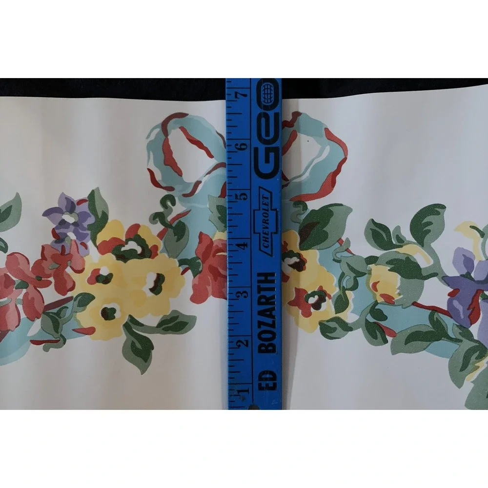 7 Vintage Floral Wallpaper‎ Border Rolls: Cottage Granny Core Style NOS Lot Read